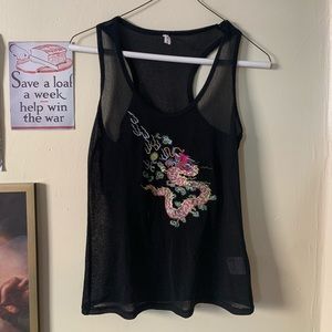 Original Designer Dragon Tank-top